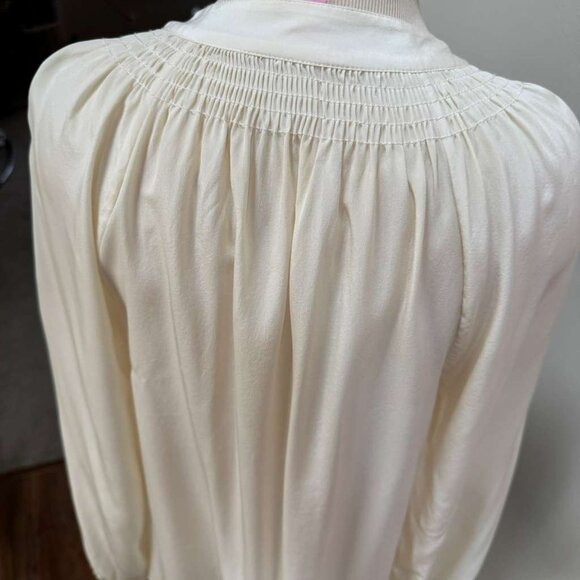 Lilly Pulitzer Elsa Blouse White Large 100% Silk - Picture 6 of 8